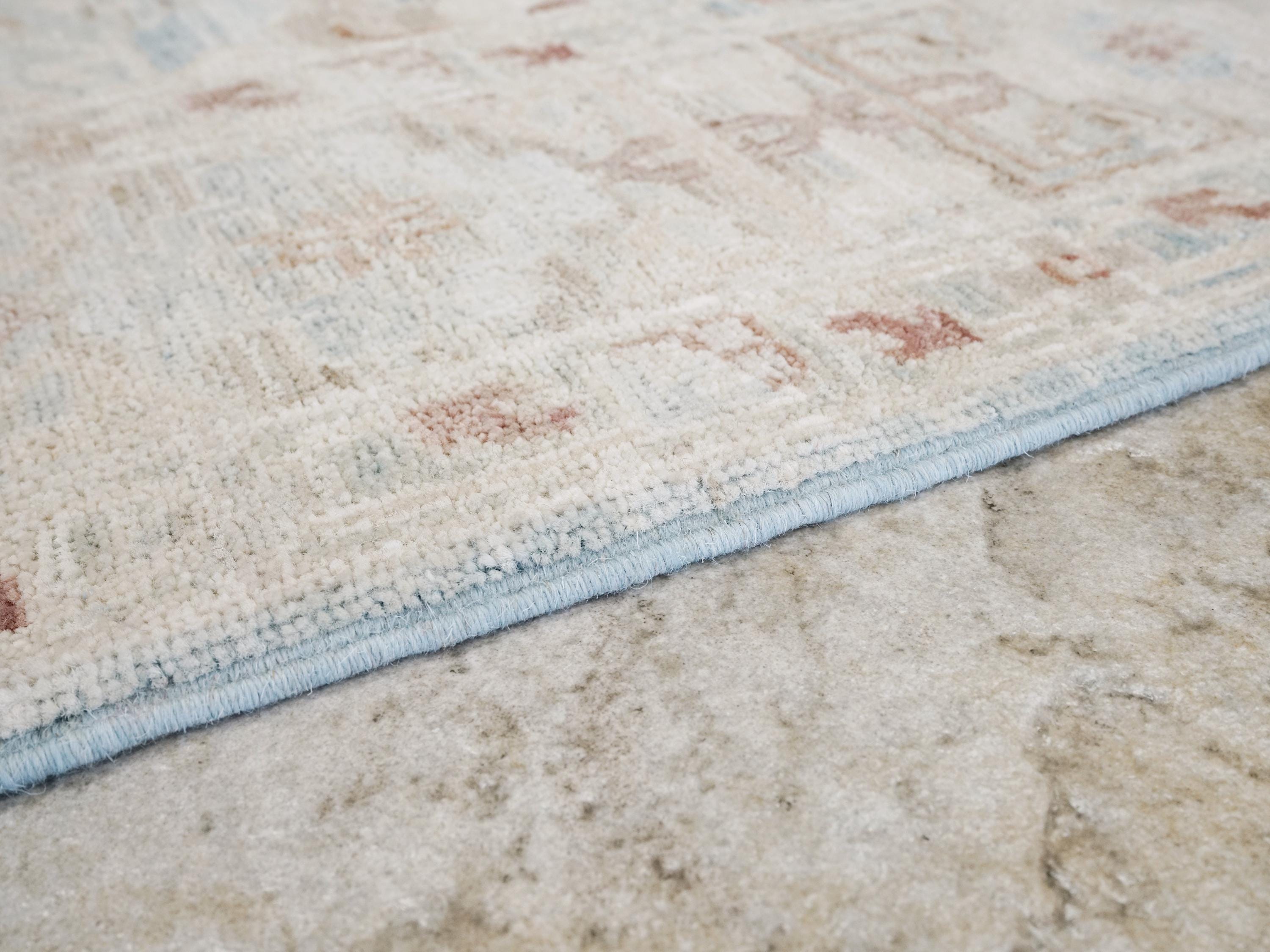 4x6 Ft Light Blue Serapi Rug - Afghan Handmade Oriental Rug