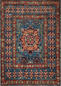 2x3 Ft Blue Mamluk Rug - Hand Knotted Oriental Rug