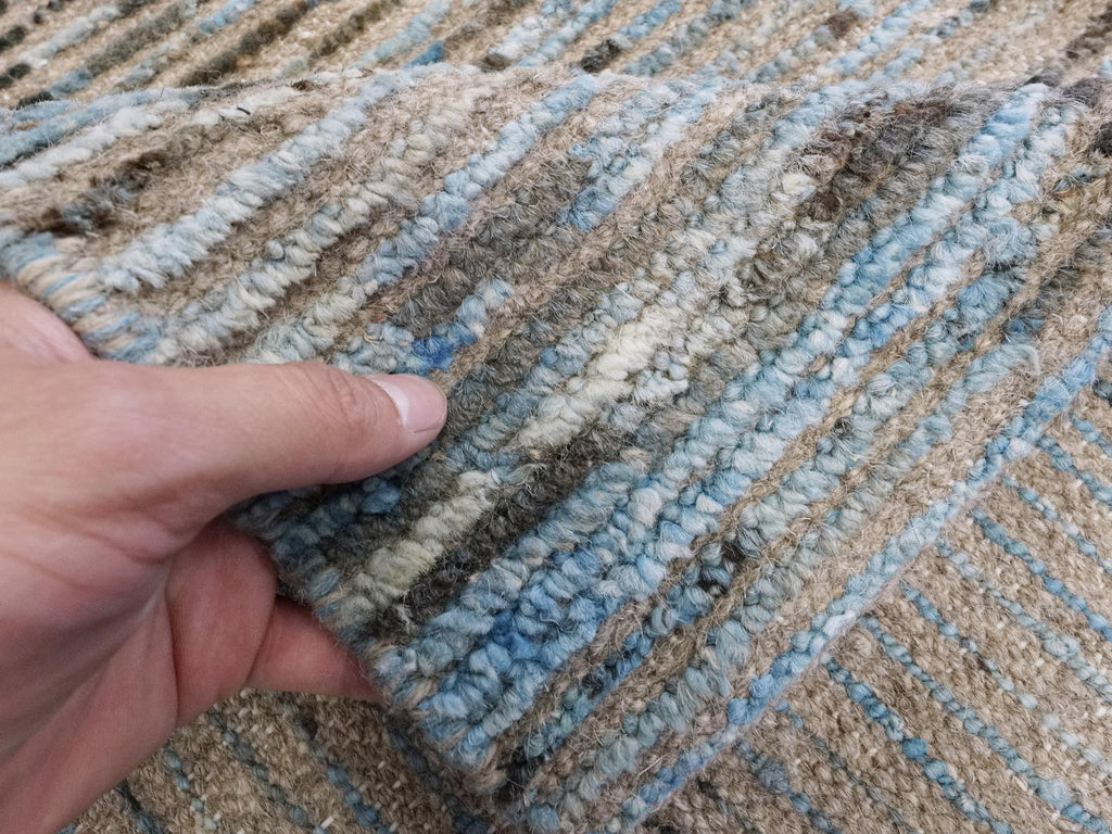 10x14 Ft Blue Moroccan Rug - Afghan Handmade Wool Rug