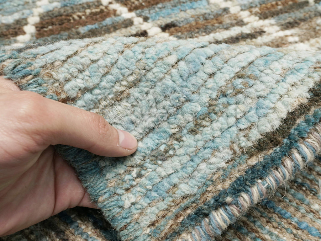 3x5 Ft Blue Moroccan Rug - Hand Knotted Afghan Rug