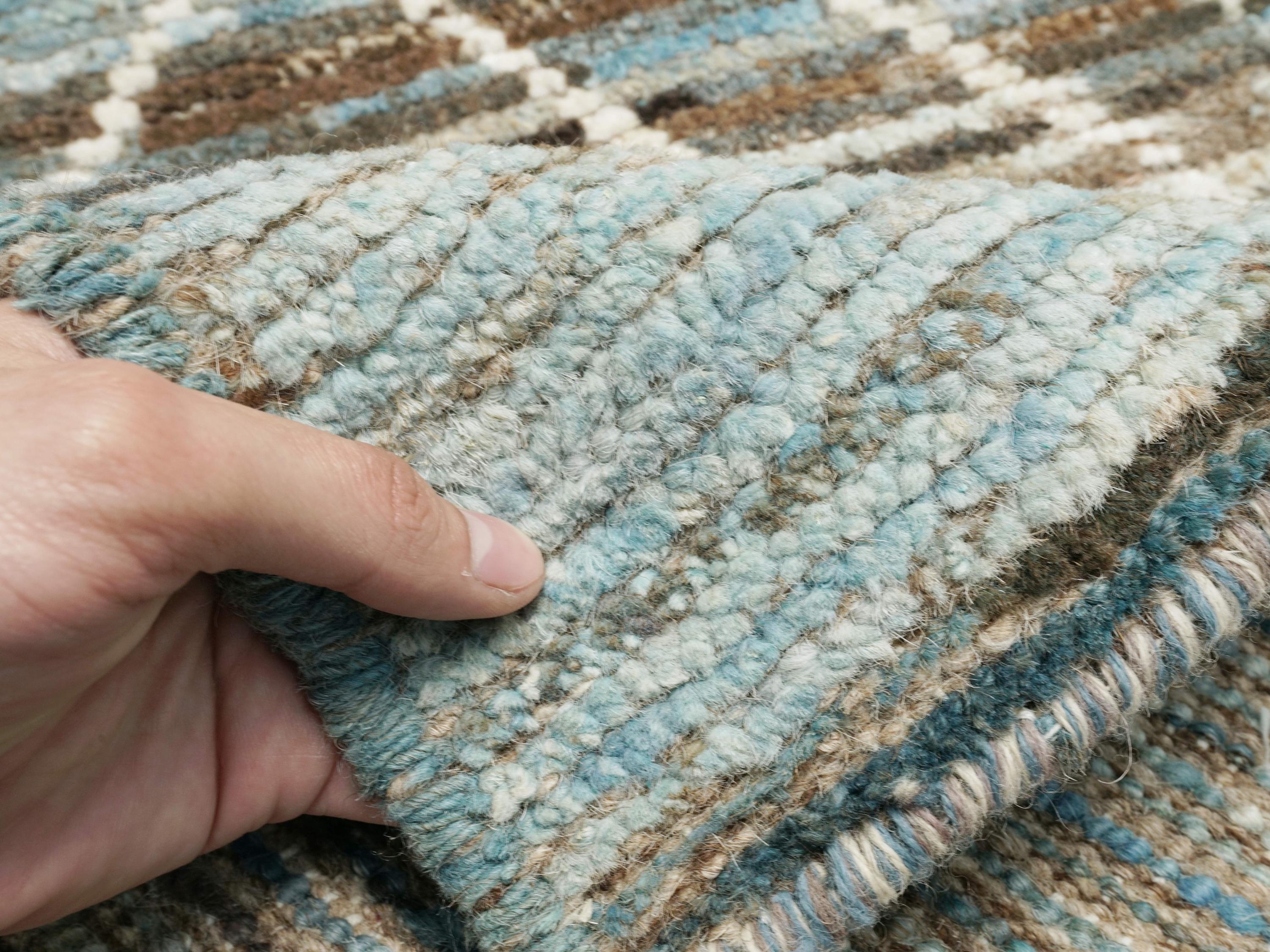 3x5 Ft Blue Moroccan Rug - Hand Knotted Afghan Rug