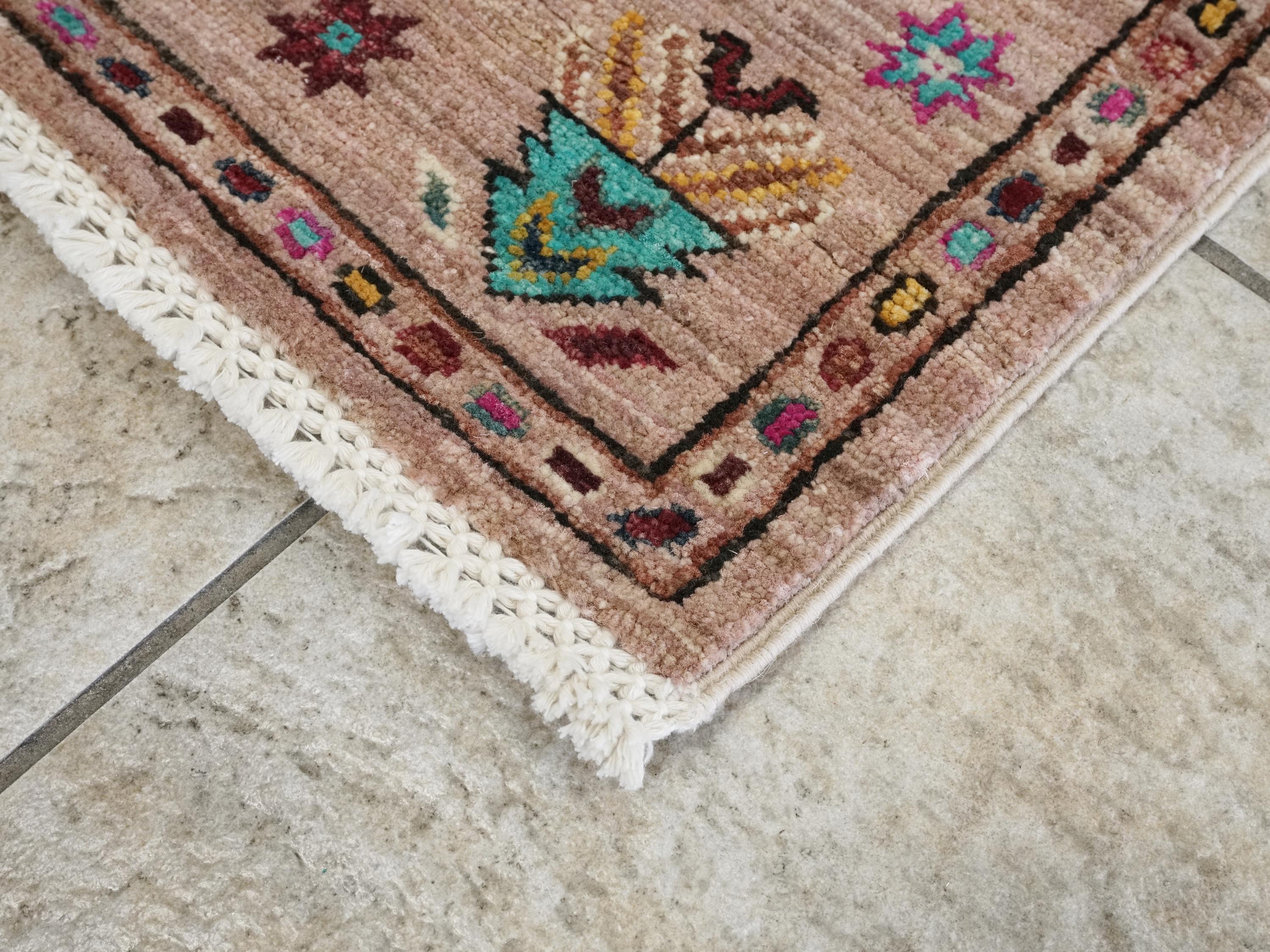 3x4 Ft Hand Knotted Wool Persian Rug - Traditional Oriental Design