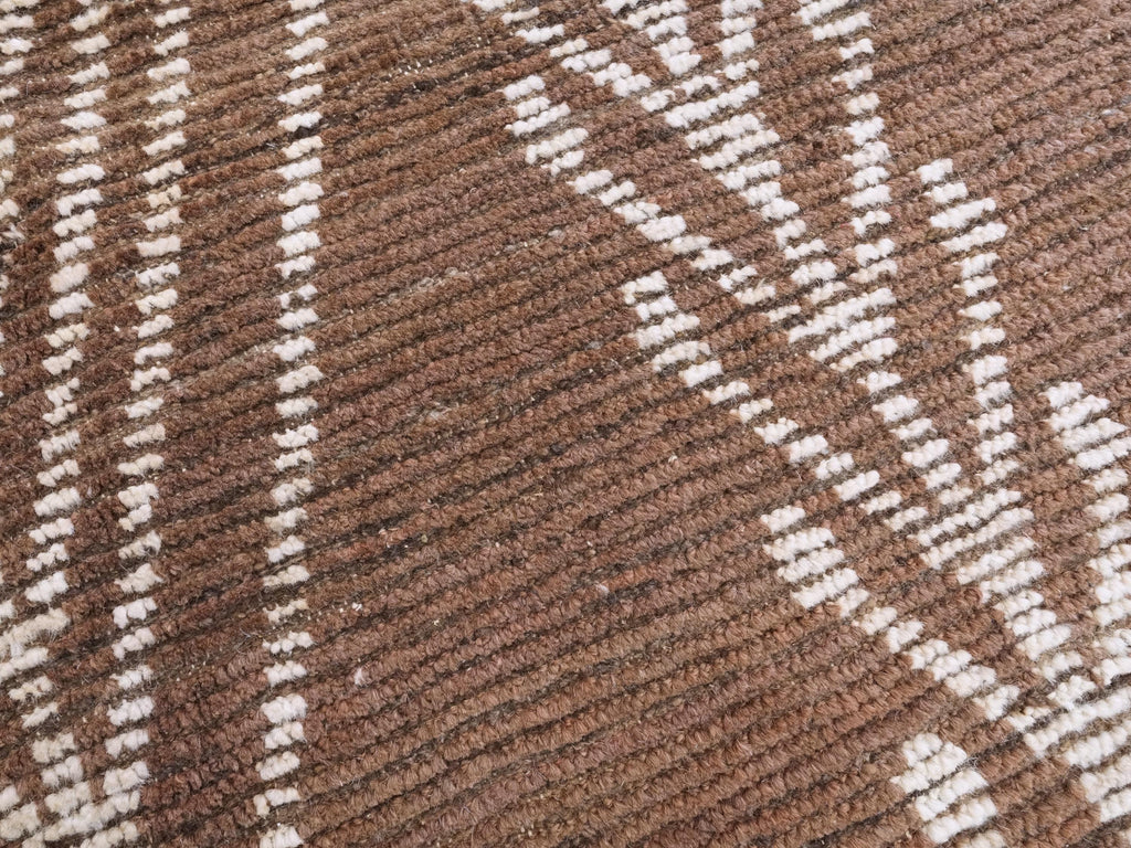 10x14 Ft Brown Moroccan Rug - Afghan Handmade Wool Rug