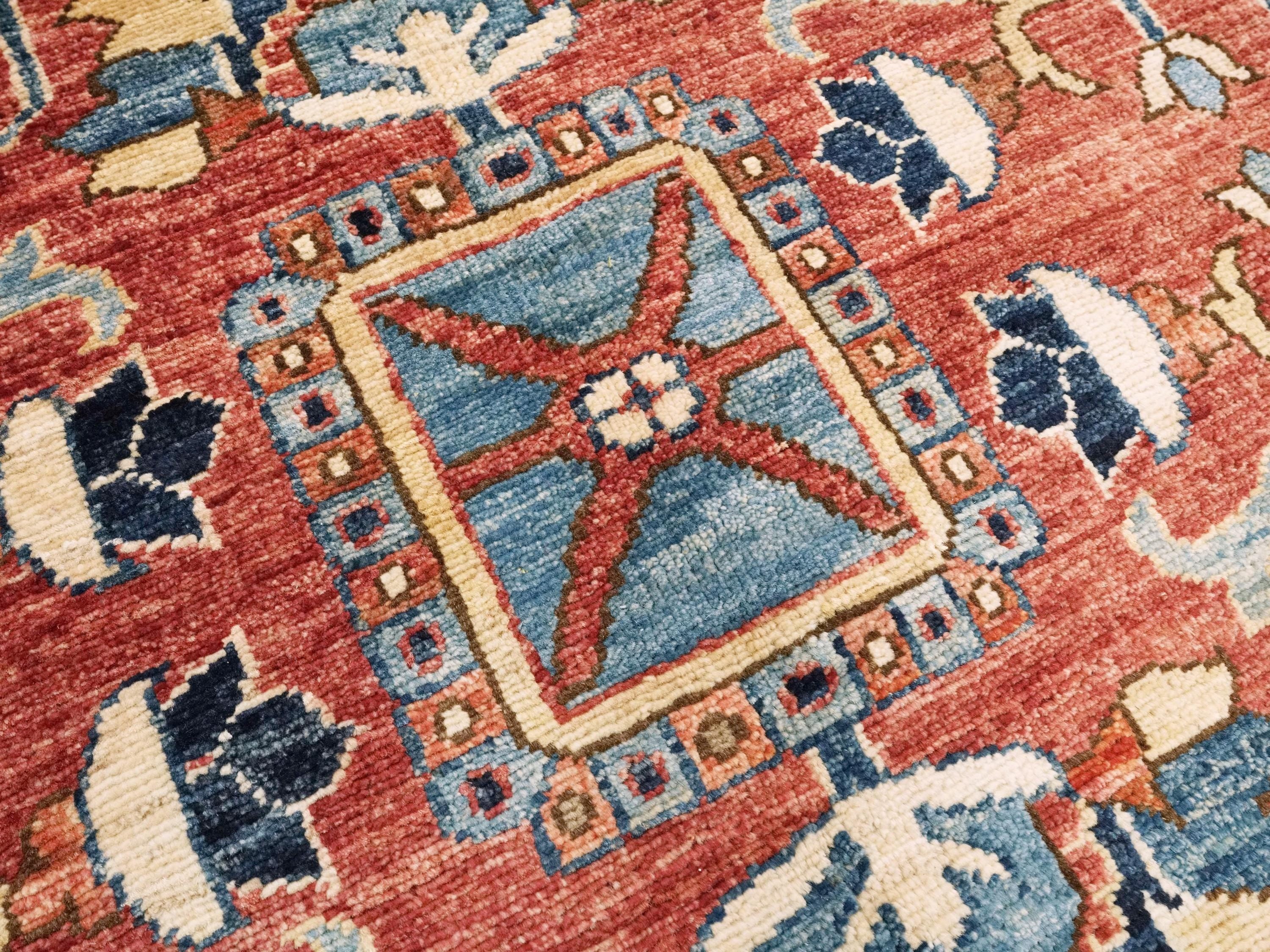 9x12 Ft Red Serapi Rug - Hand Knotted Afghan Area Rug