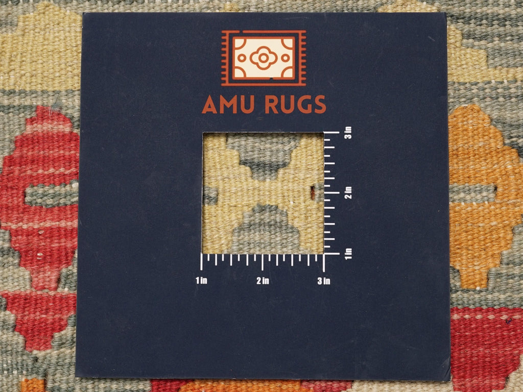 6x8 Ft Orange Tribal Kilim Rug - Flat Weave Afghan Rug