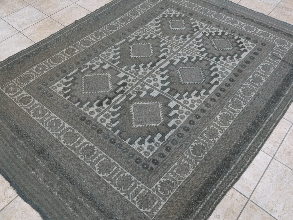 6x8 FT Vintage Tribal Kilim Rug - Hand Knotted Wool Area Rug