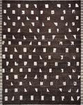 9x12 Ft Dark Brown Moroccan Rug - Hand Knotted Afghan Area Rug