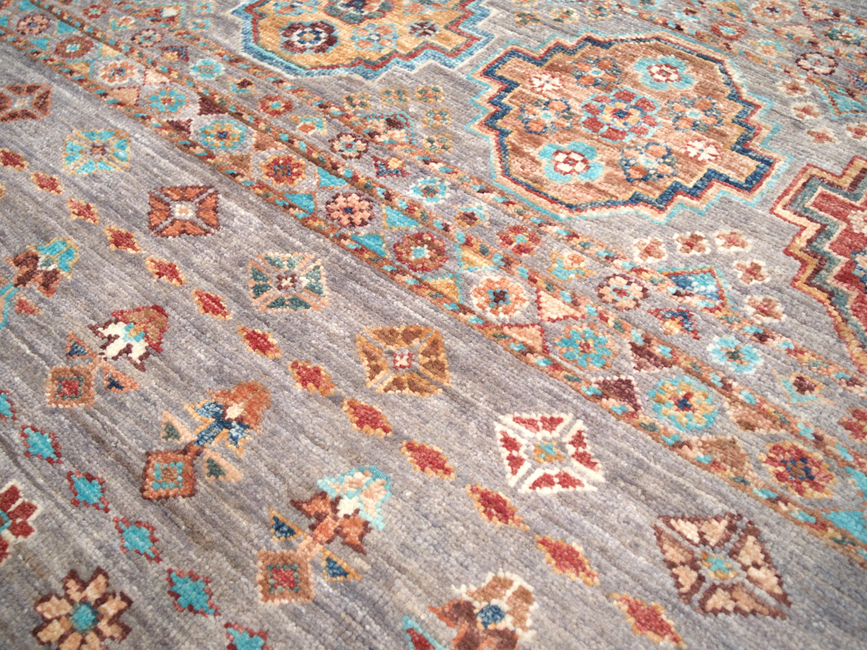 3x5 Ft Gray Khorjan Rug - Oriental Wool Area Rug