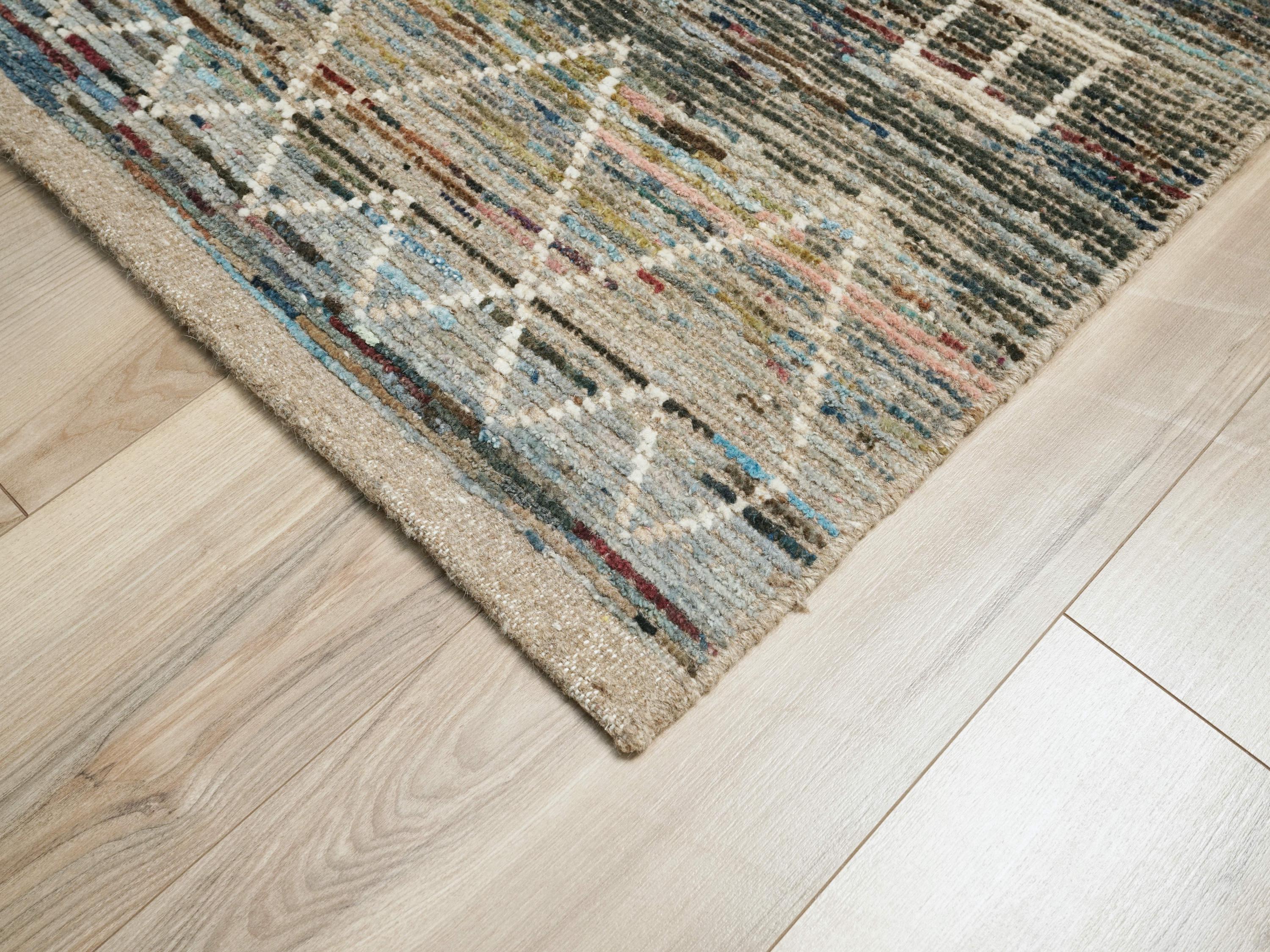 3x5 Ft Blue Moroccan Rug - Hand Knotted Area Rug