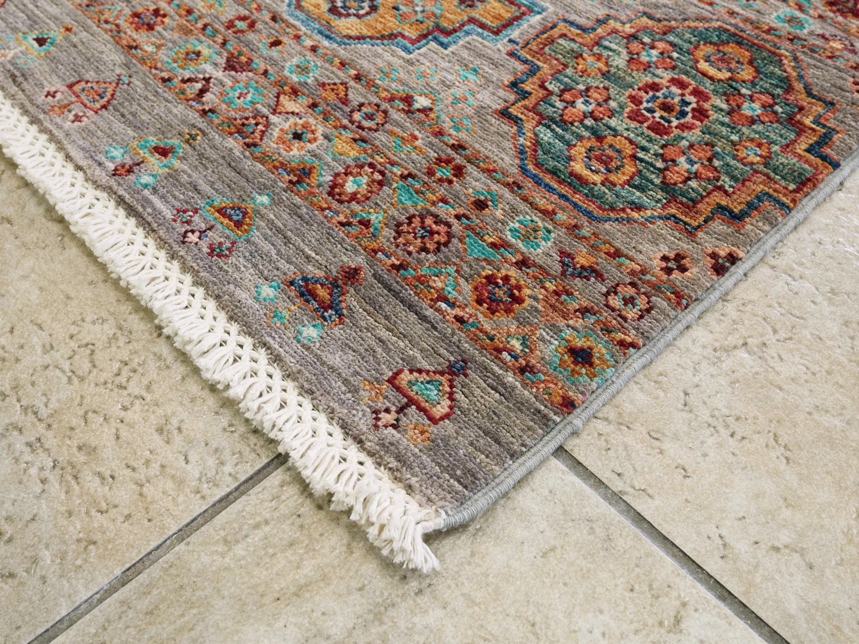 3x5 Ft Gray Khorjin Rug - Hand Knotted Wool Oriental Rug