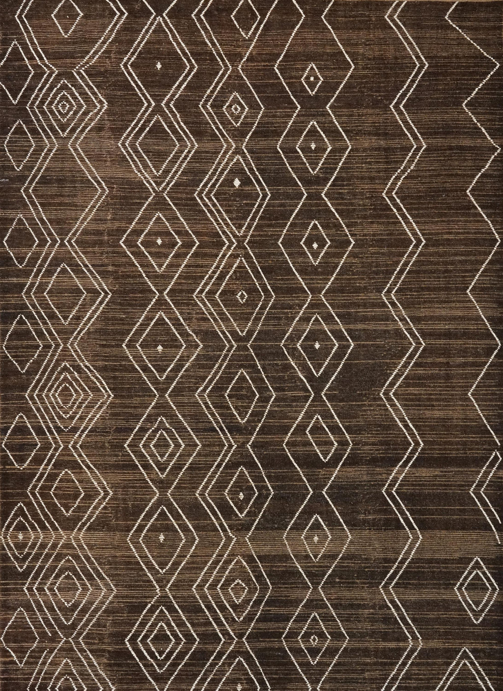 10x14 Ft Dark Brown Moroccan Rug - Afghan Handmade Wool Rug