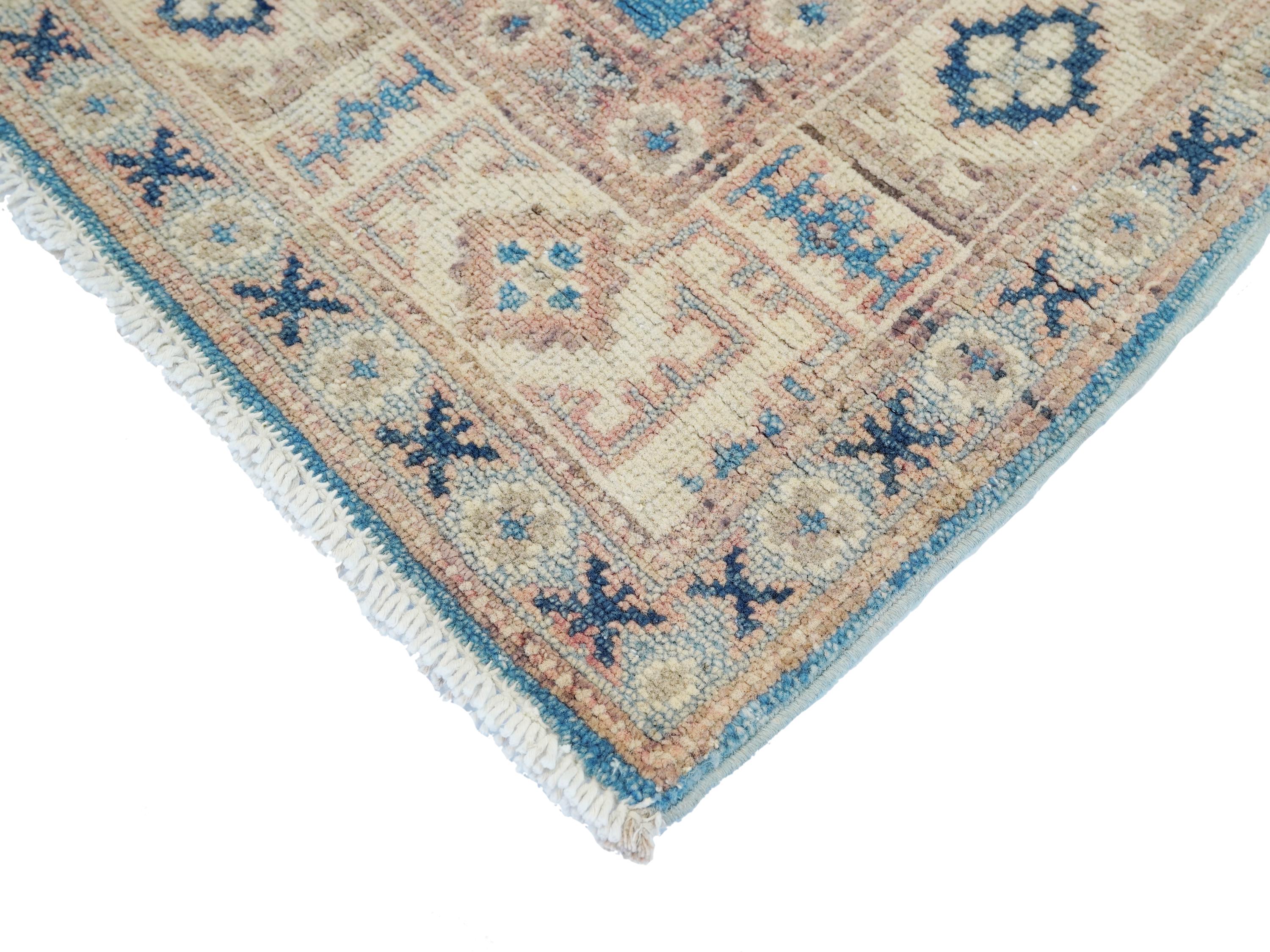 3x5 Ft Blue Serapi Rug - Oriental Wool Antique Rug - Persian Design