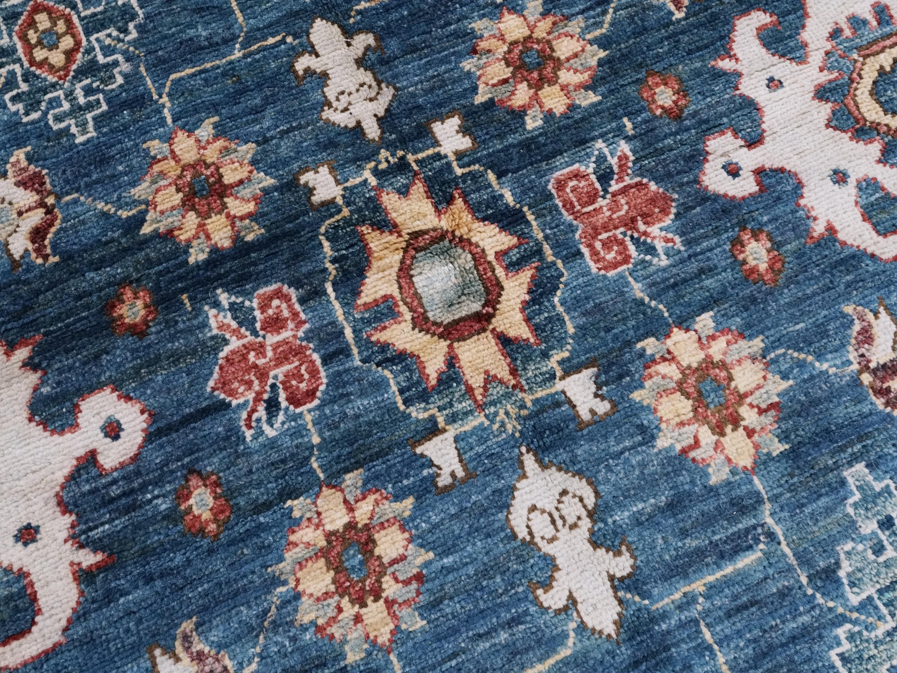 6x9 Ft Blue & Red Serapi Rug - Oriental Area Rug - Persian Design