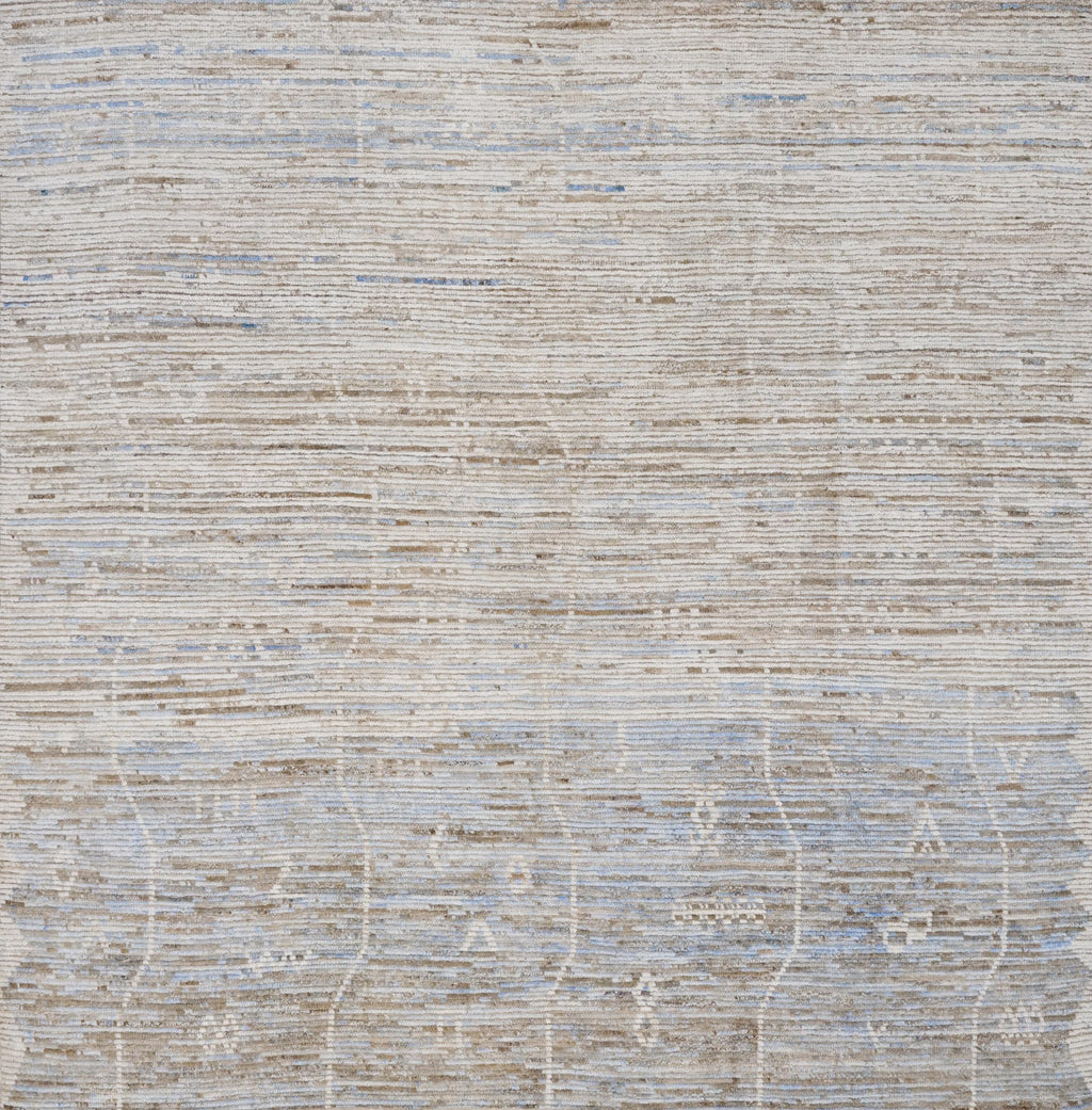 8x8 Ft Light Blue Moroccan Rug - Handmade Wool Area Rug