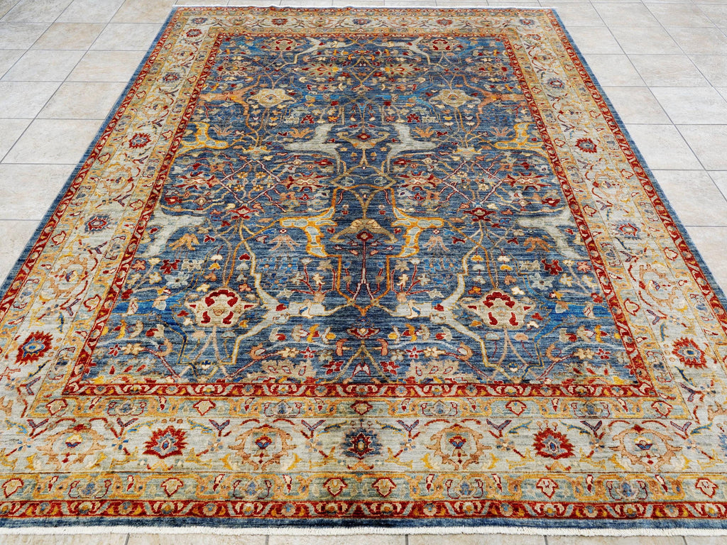 8x10 Ft Blue Bidjar Rug - Hand Knotted Wool Oriental Rug