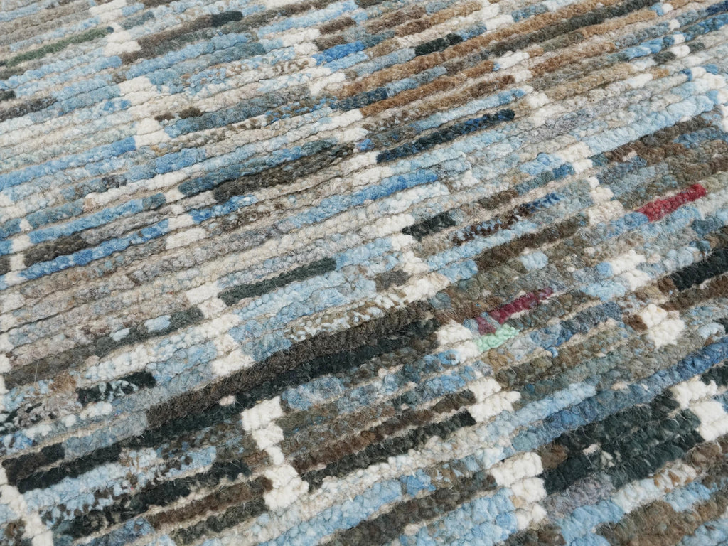 10 Ft Handmade Wool Moroccan Runner Rug - Afghan Rug