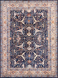 9x12 Ft Blue & Beige Serapi Rug - Hand Knotted Area Rug - Persian Design