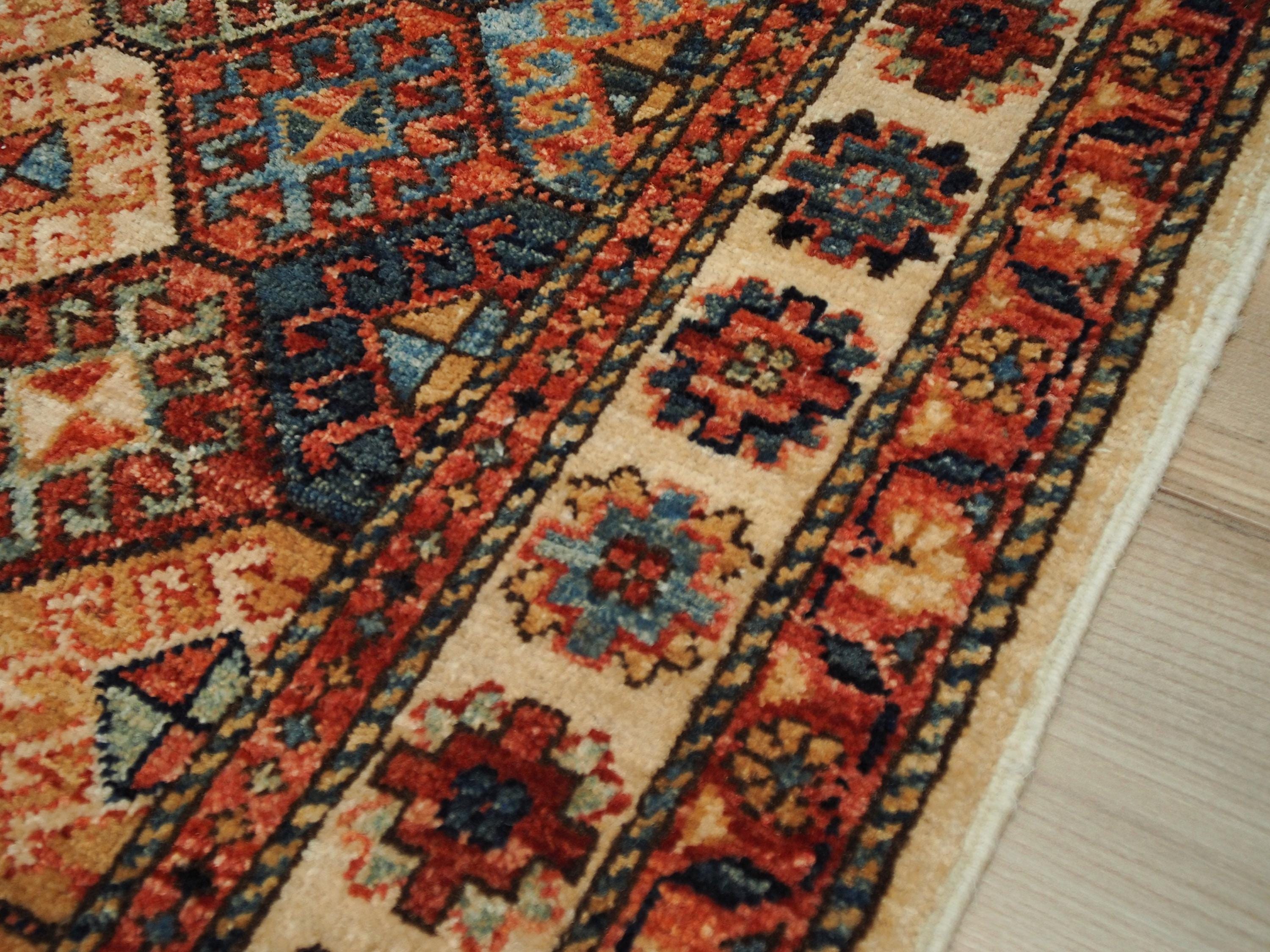 3x5 Ft Orange Heriz Rug - Oriental Accent Rug