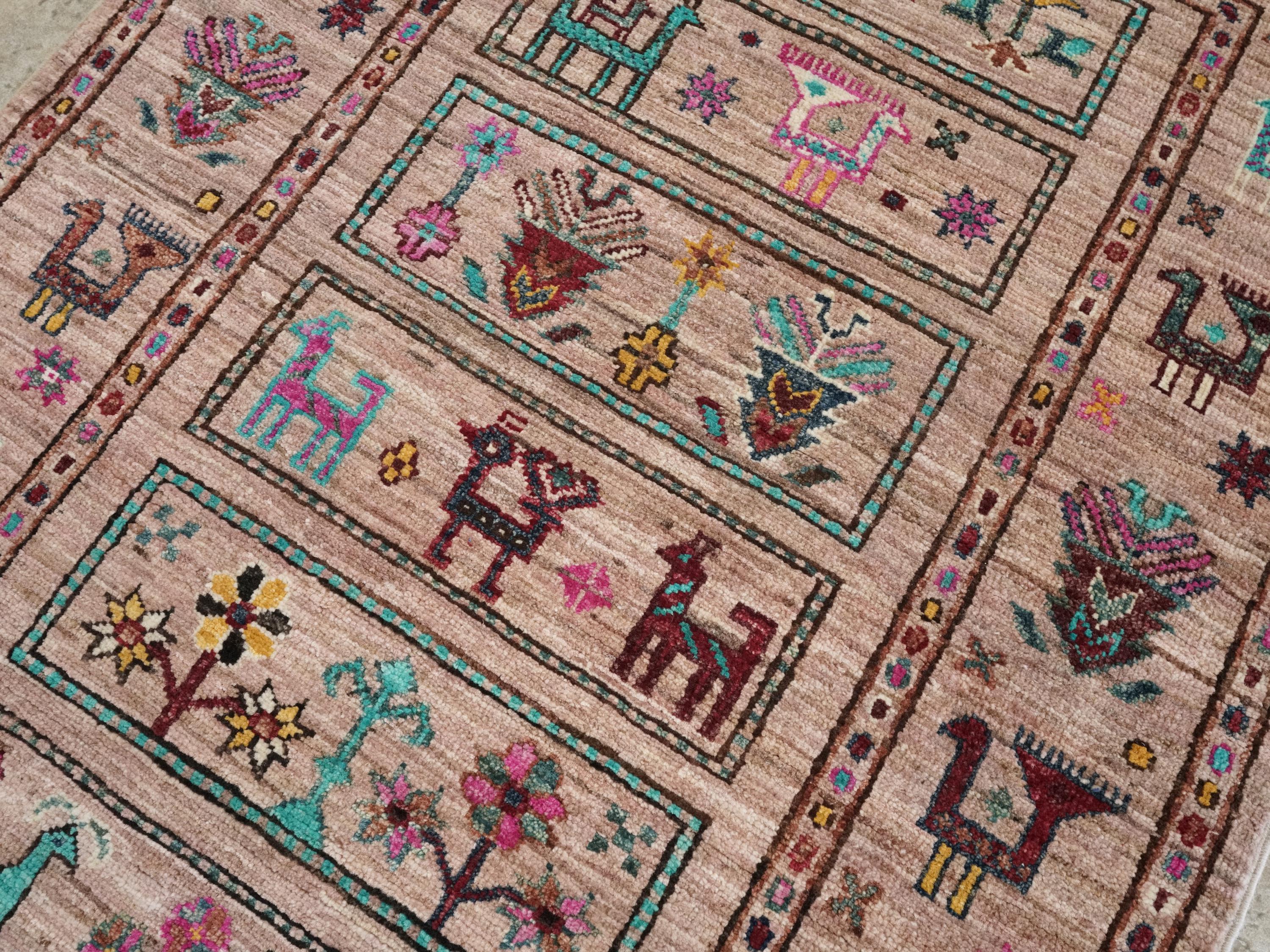 3x4 Ft Hand Knotted Wool Persian Rug - Traditional Oriental Design