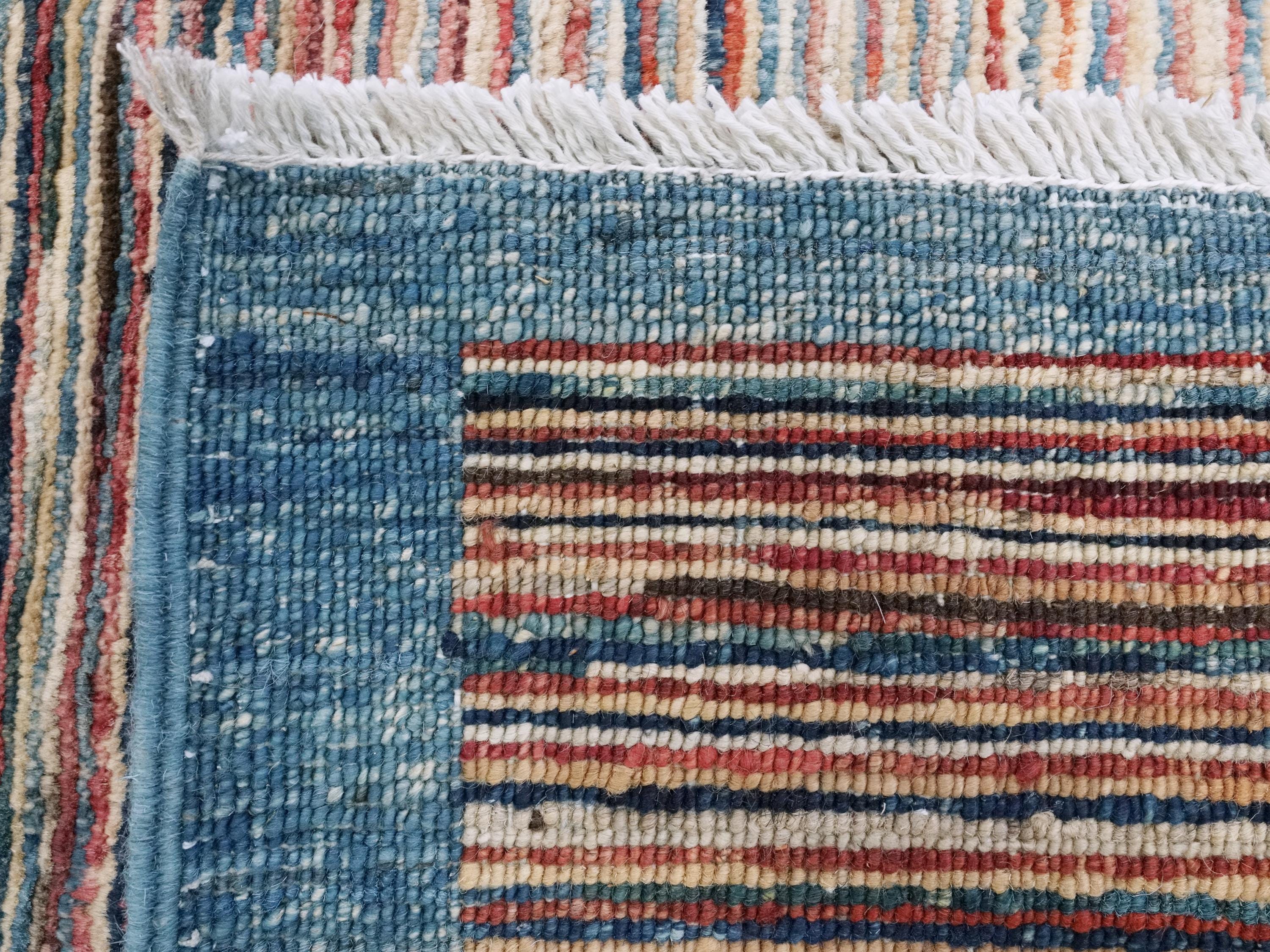 7x10 Ft Handmade Gabbeh Rug - Afghan Wool Area Rug - Plain Design