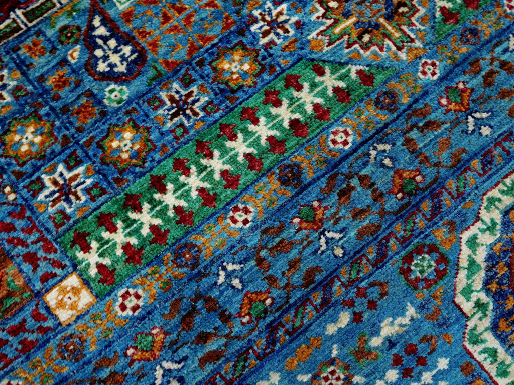6x8 Ft Blue Mamluk Rug - Hand Knotted Oriental Area Rug