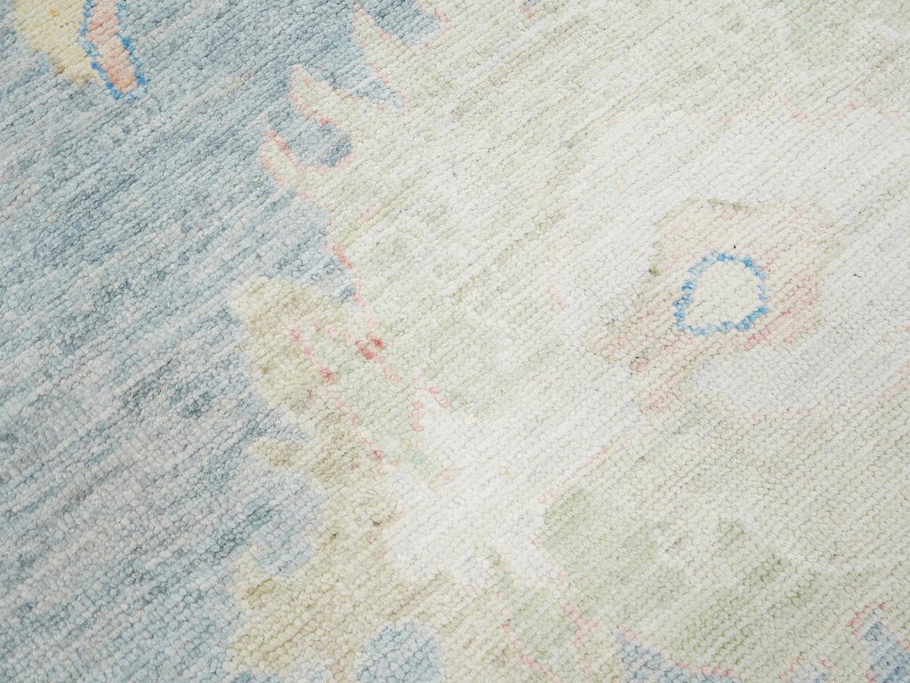 10x14 Ft Muted Blue Ushak Rug - Hand Knotted Wool Area Rug