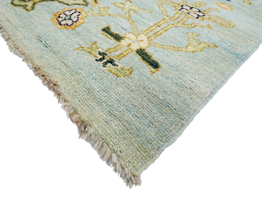 9x12 Ft Light Green Ushak Rug - Hand Knotted Afghan Oriental Rug
