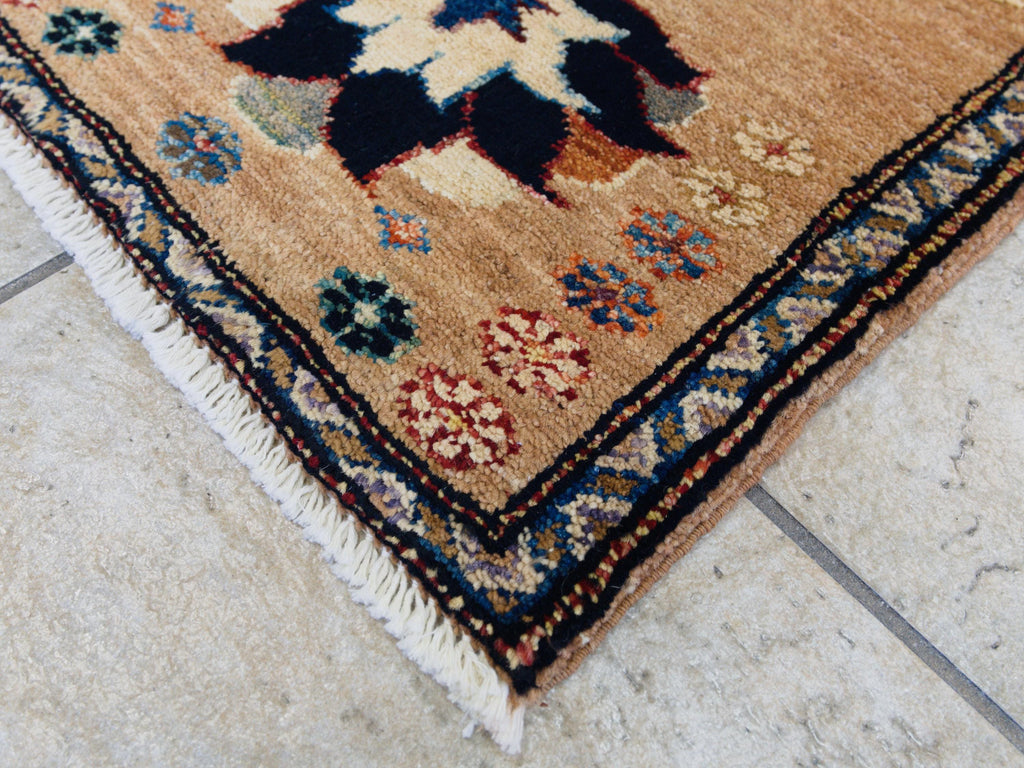1x2 Ft Light Brown Serapi Rug - Floral Accent Rug