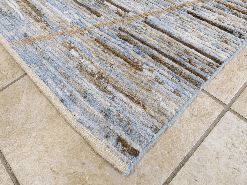 9x12 Ft Blue Moroccan Rug - Hand Knotted Area Rug