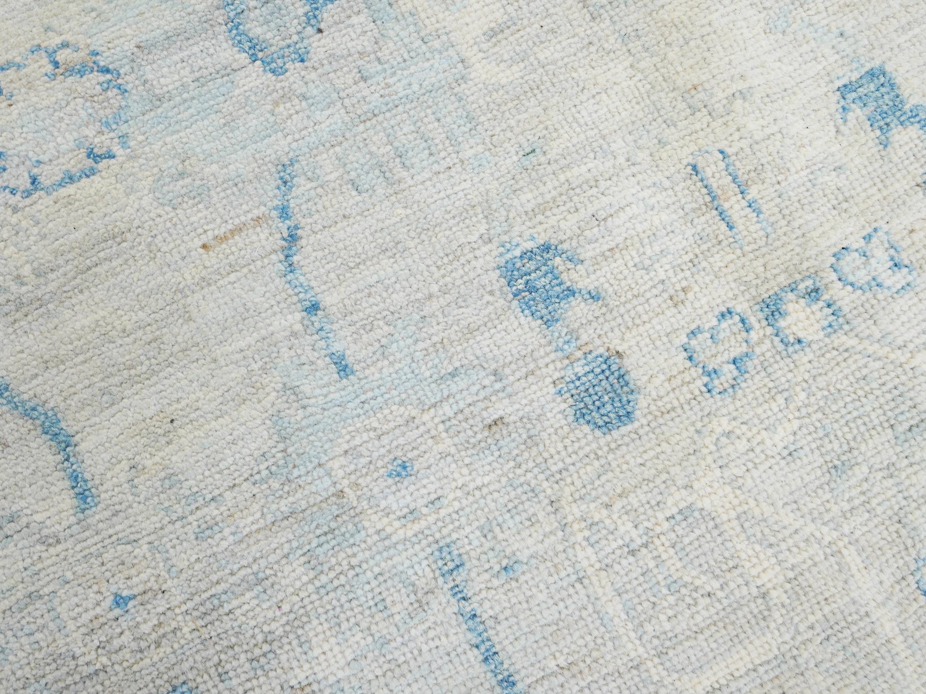 9x12 Ft Light Blue Oushak Rug - Handmade Area Rug