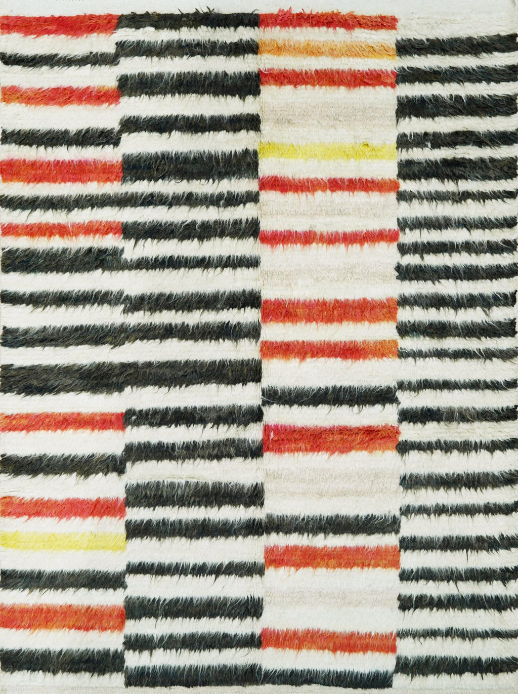 Hand Knotted Wool Moroccan Rug - 5x6 Ft Shaggy Rug