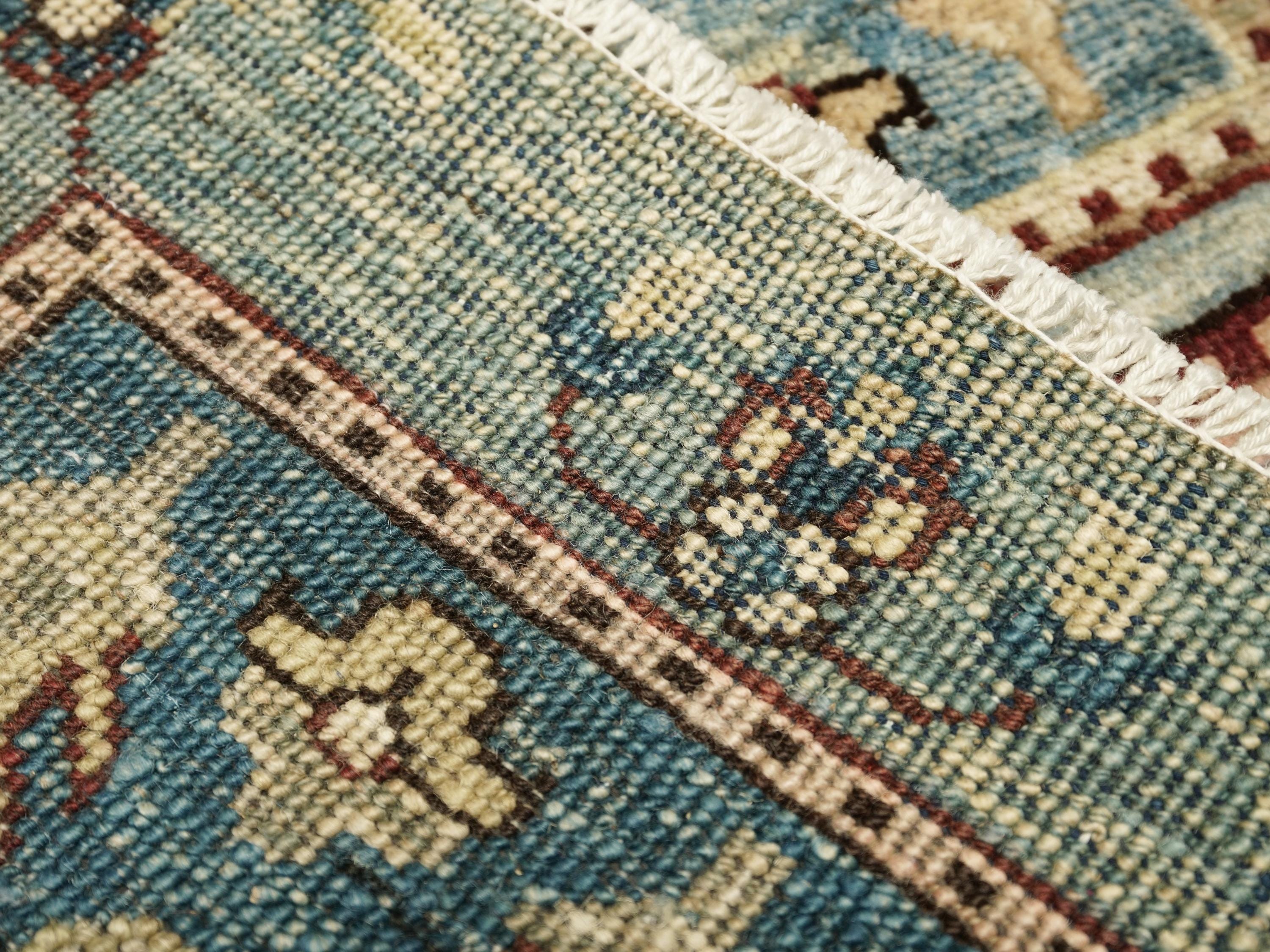 2x3 Ft Blue Heriz Rug - Handmade Afghan Rug - Garden Design