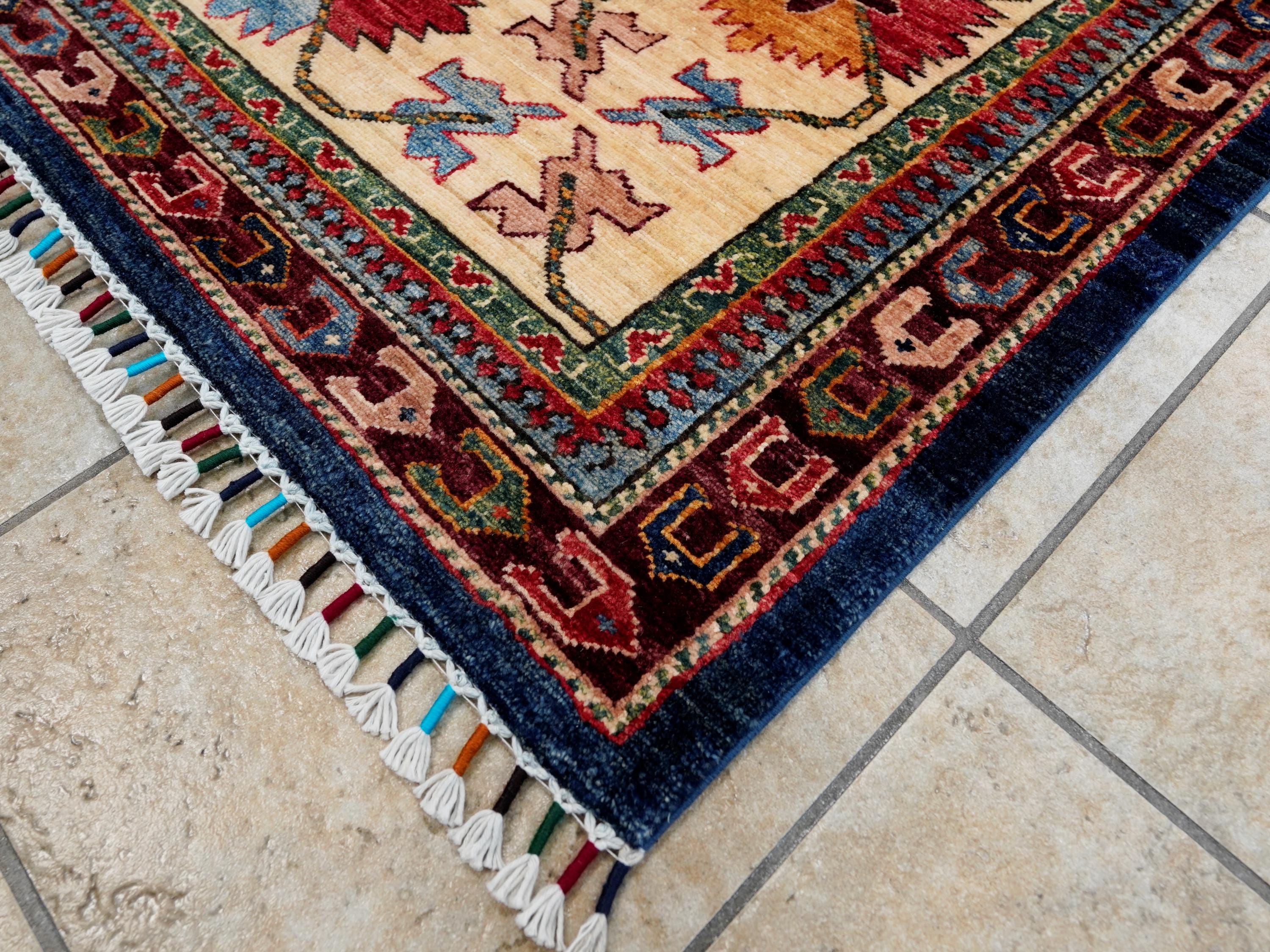 10x14 Ft Blue Beige Serapi Rug - Hand Knotted Wool Oriental Rug