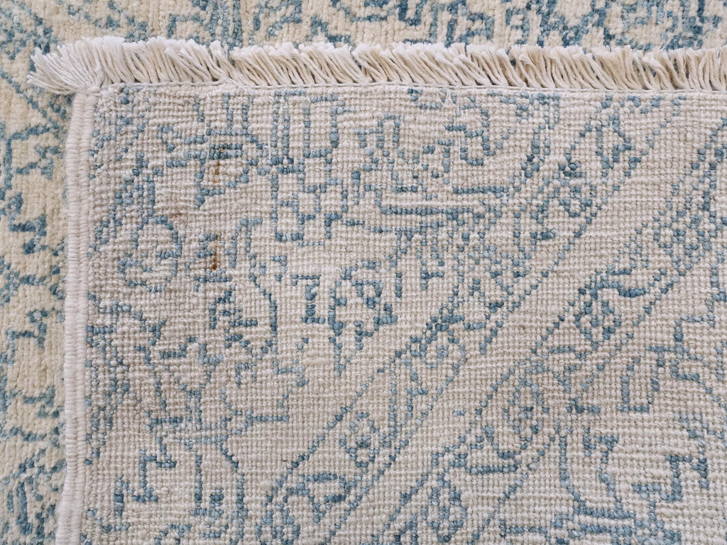 10 Ft White Gabbeh Runner Rug - Afghan Wool Hallway Rug