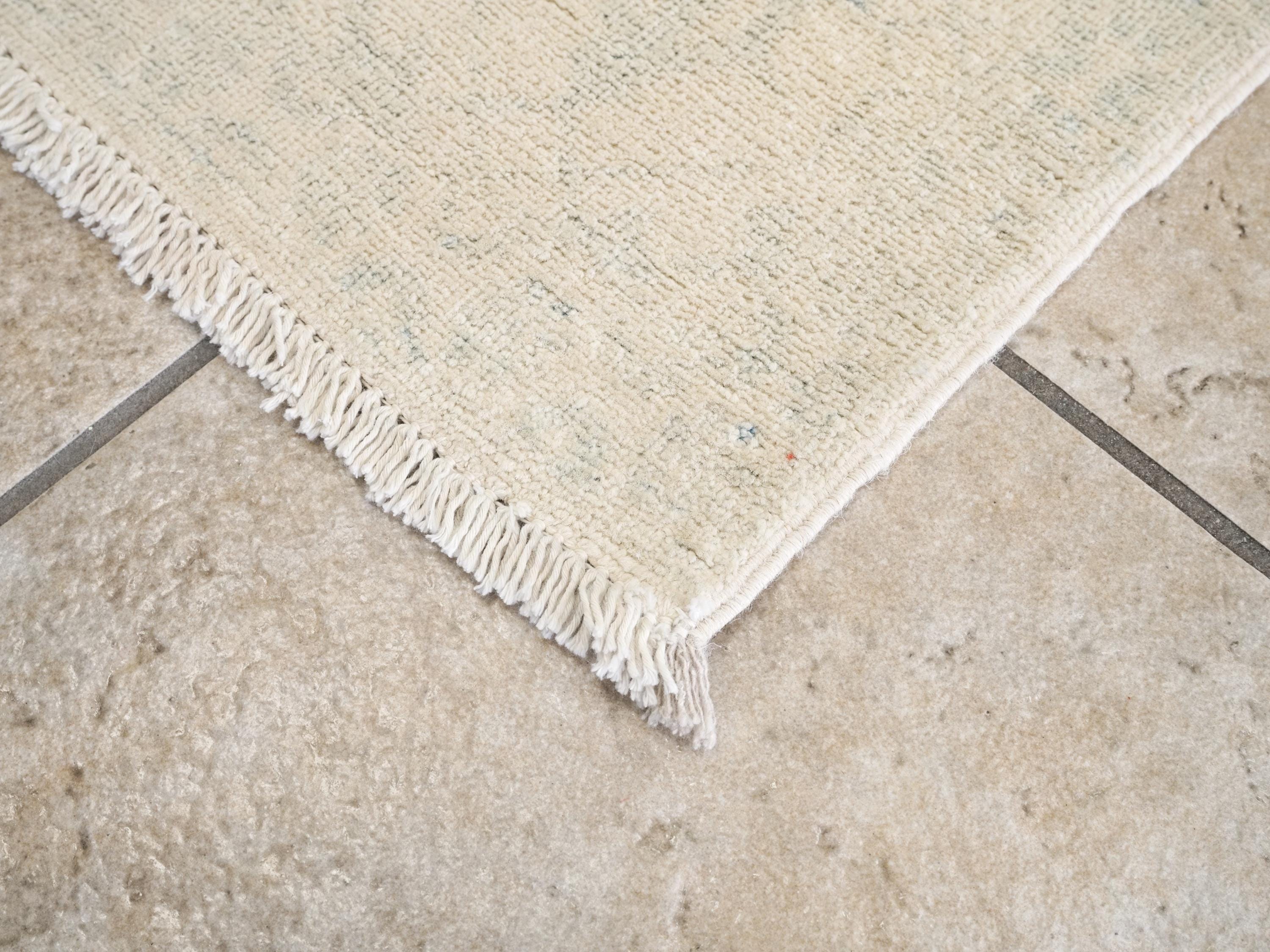 2x6 Ft Hand Knotted Heriz Rug - Beige Oriental Accent Rug