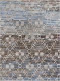 10x14 Ft Blue & Brown Moroccan Rug - Afghan Handmade Wool Rug