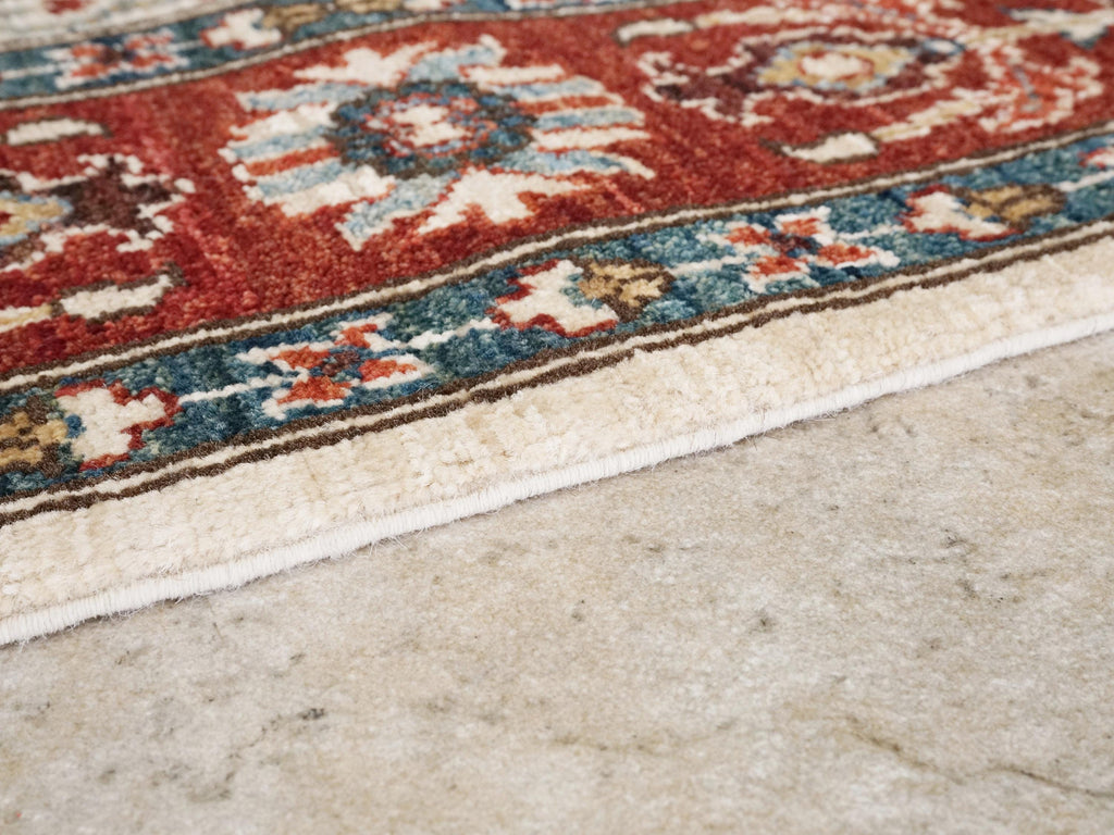 5x7 Ft Hand Knotted Red Heriz Rug - Wool Oriental Rug