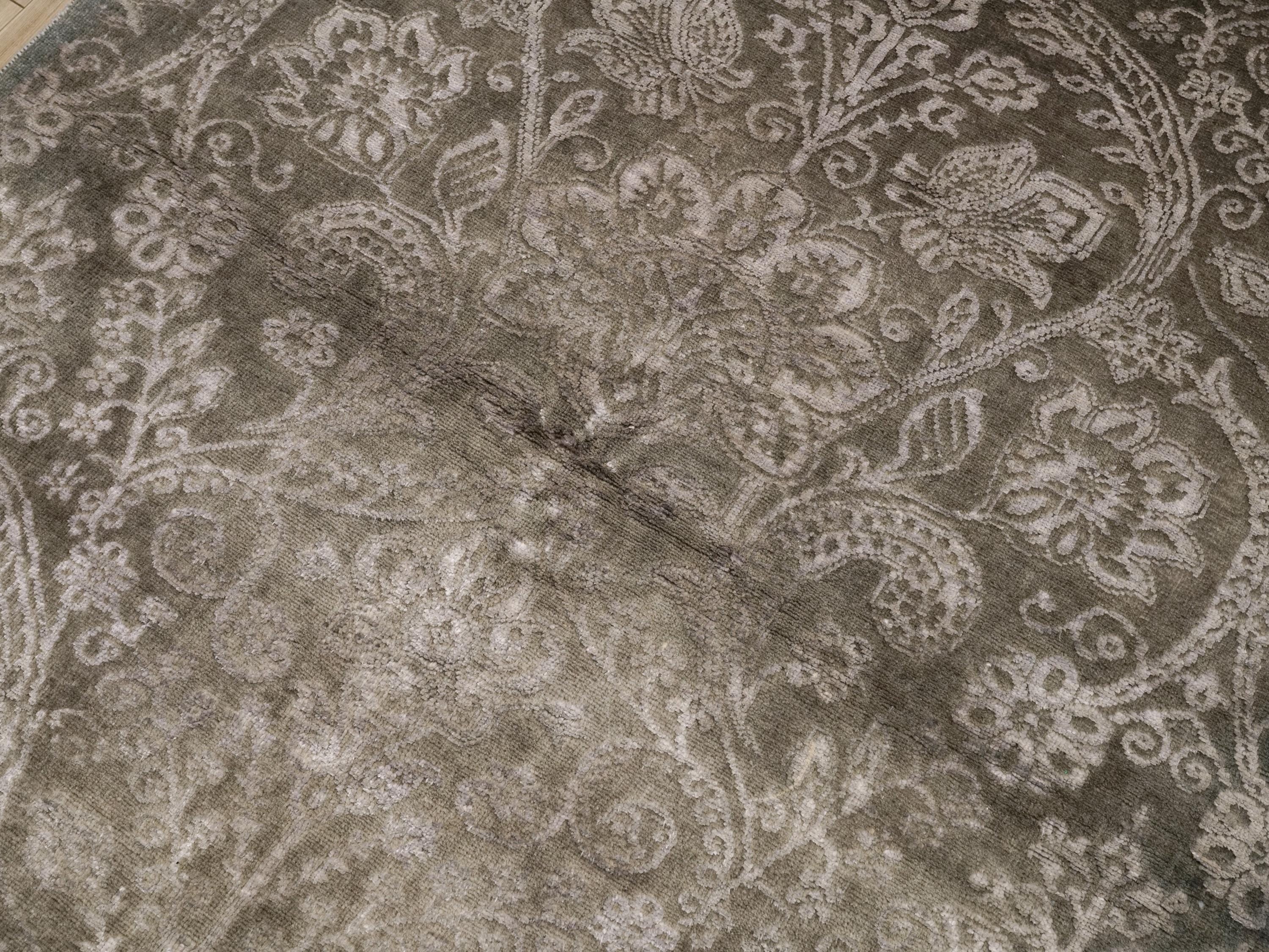 4x6 Ft Gray Gabbeh Rug - Afghan Wool Floral Rug
