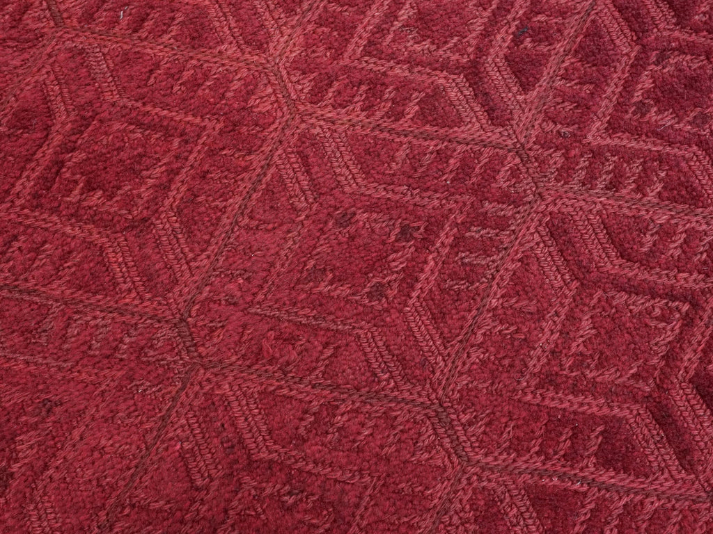 Red Tribal Kilim Rug - 6x8 Ft Hand-Knotted Afghan Wool, Vintage