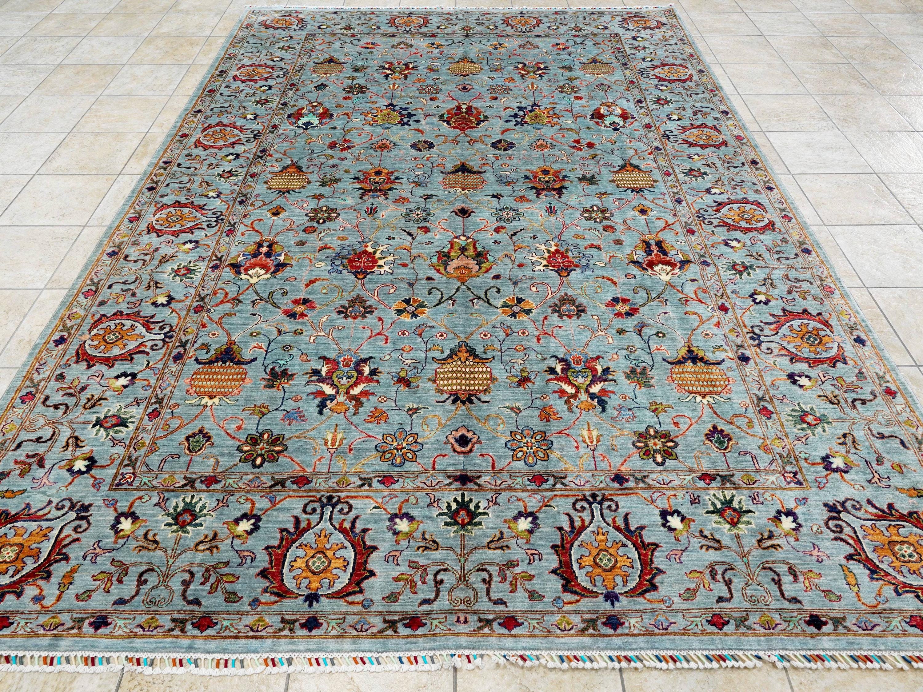9x12 Ft Gray Serapi Rug - Afghan Oriental Area Rug - Persian Design