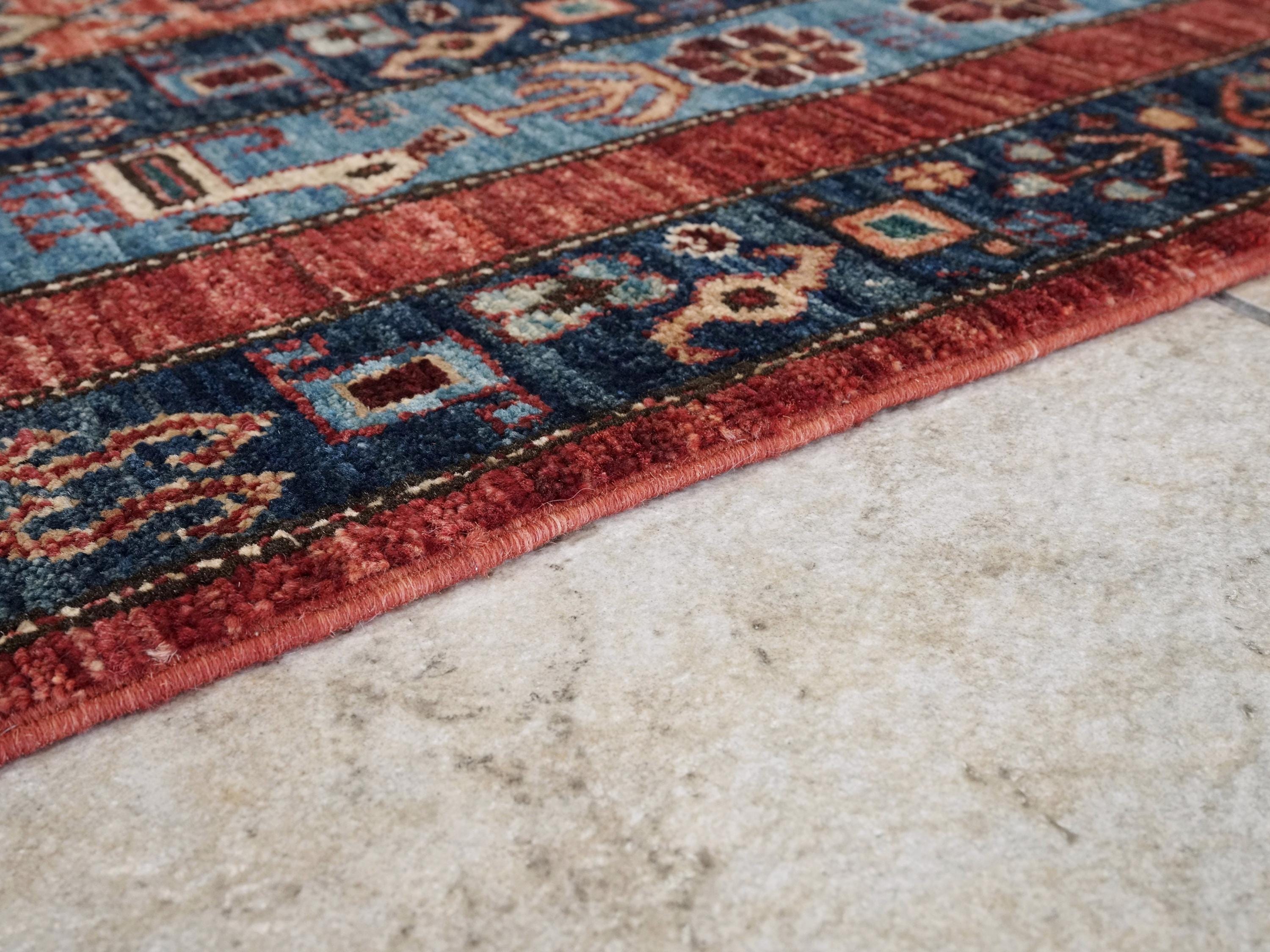 6x9 Ft Red & Blue Heriz Rug - Afghan Oriental Area Rug