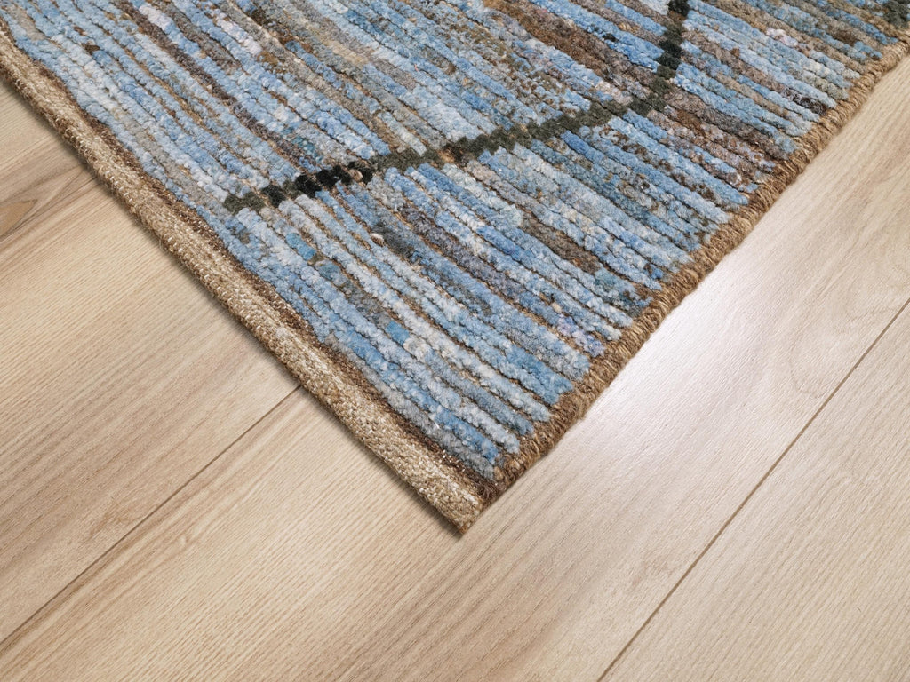 6x9 Ft Light Blue Moroccan Rug - Afghan Handmade Area Rug