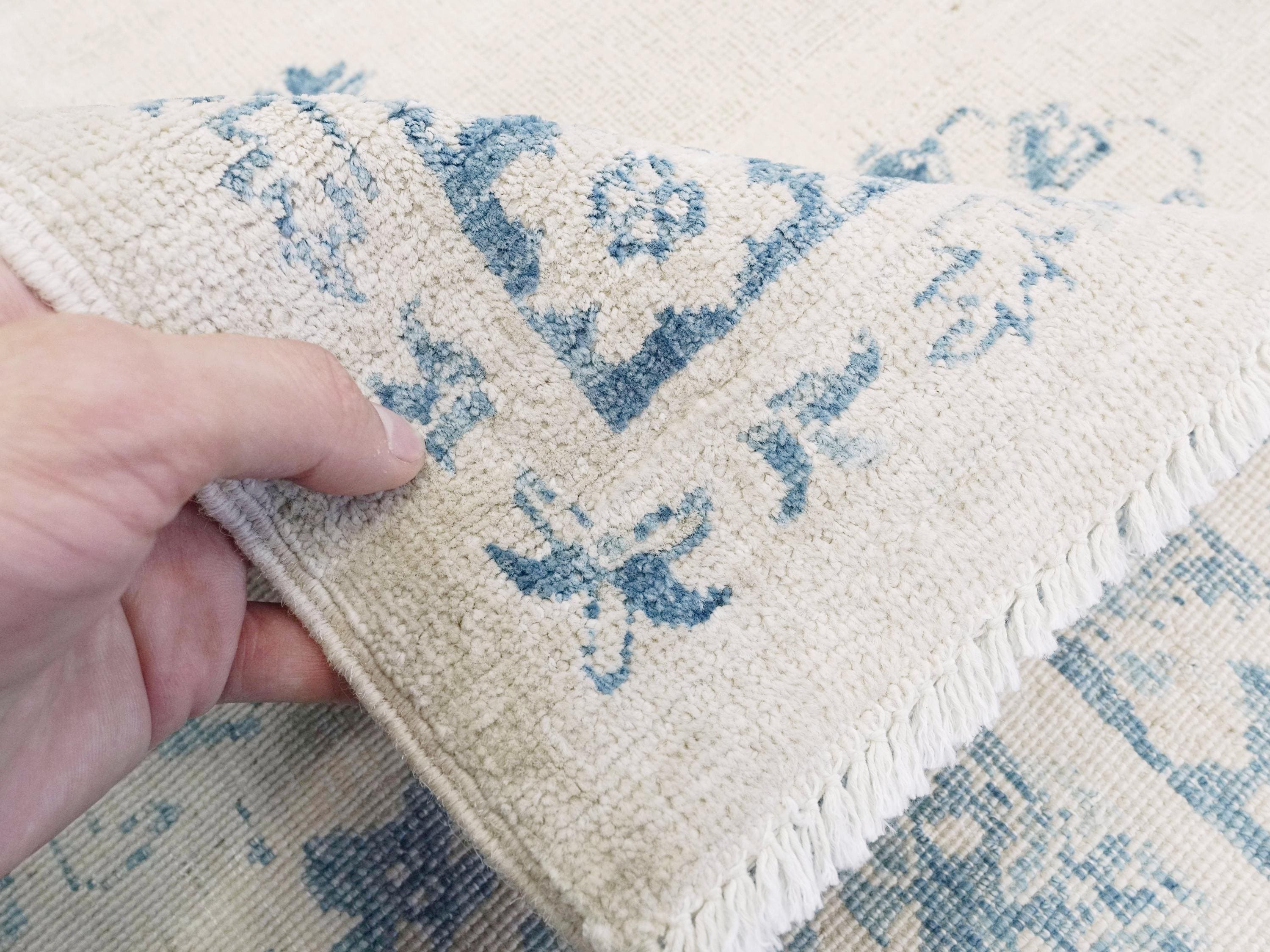 8x10 Ft Vintage Blue Serapi Rug - Hand Knotted Afghan Rug