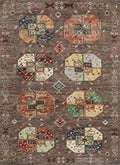 4x5 Ft Brown Ersari Rug - Hand Knotted Oriental Rug - Turkmen Design