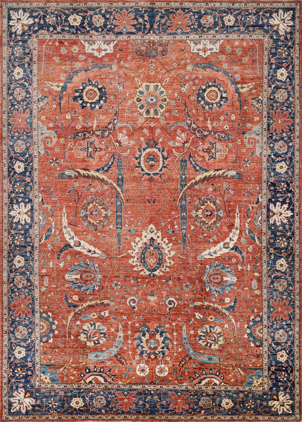 9x13 Ft Hand Knotted Serapi Rug – Red Oriental Ghazni Wool Rug