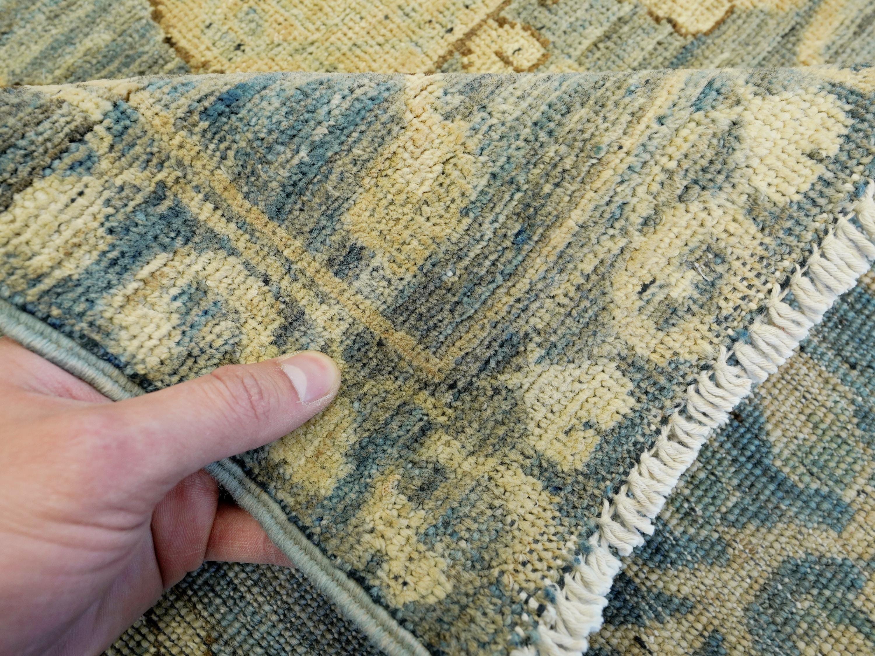 9x11 Ft Blue Serapi Rug - Hand Knotted Antique Rug - Persian Design