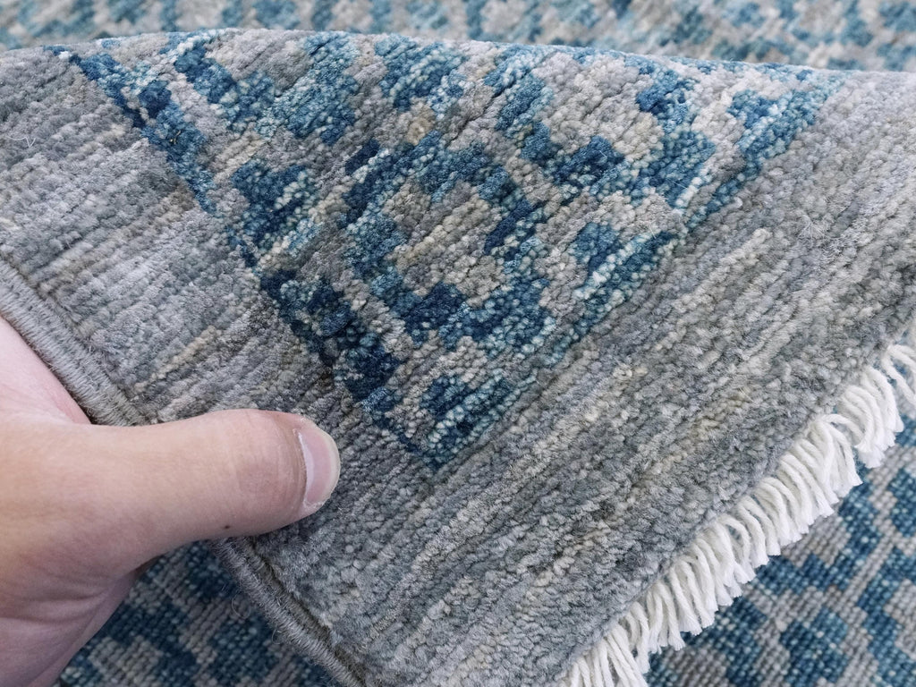 6x9 Ft Blue Gabbeh Rug - Afghan Wool Area Rug