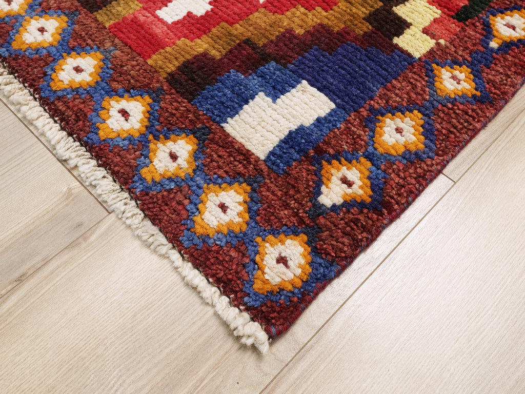 6x8 Ft Red Moroccan Wool Rug - Hand Knotted Tribal Area Rug