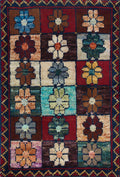 1x2 Ft Red & Blue Serapi Rug - Floral Accent Rug