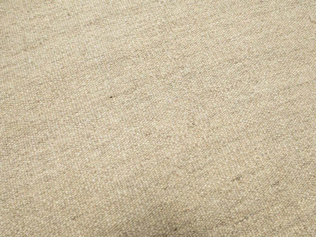 17 Ft Handmade Kilim Runner Rug: Beige Flat Weave Hallway Rug